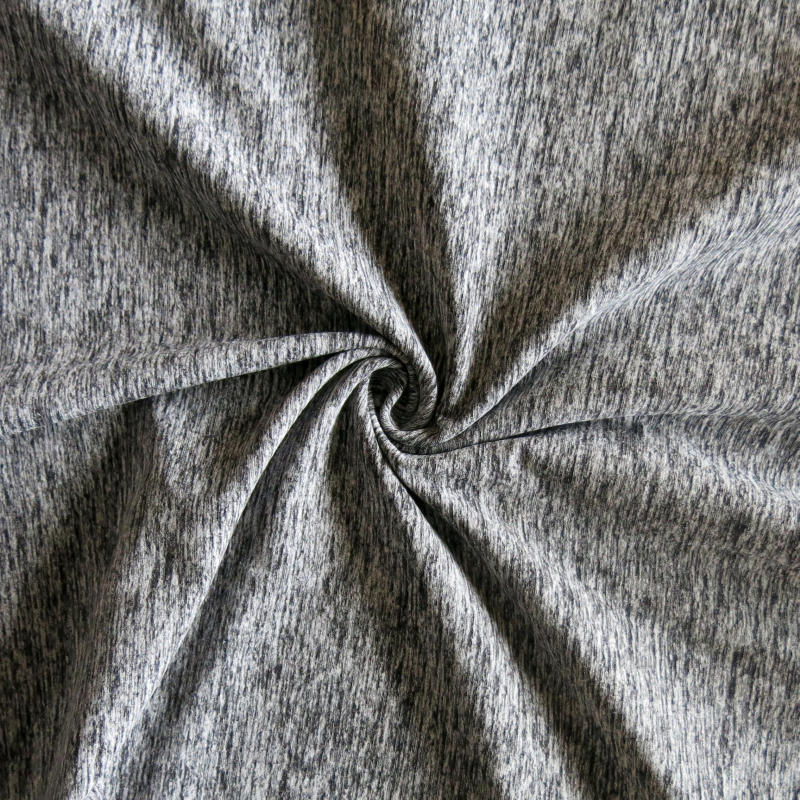 Poly Spandex Jersey Knit Fabric Grey/Black Marl