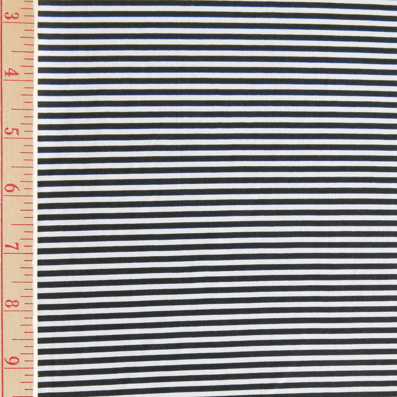 Swim Knit Black and White Narrow Stripe Nylon Spandex