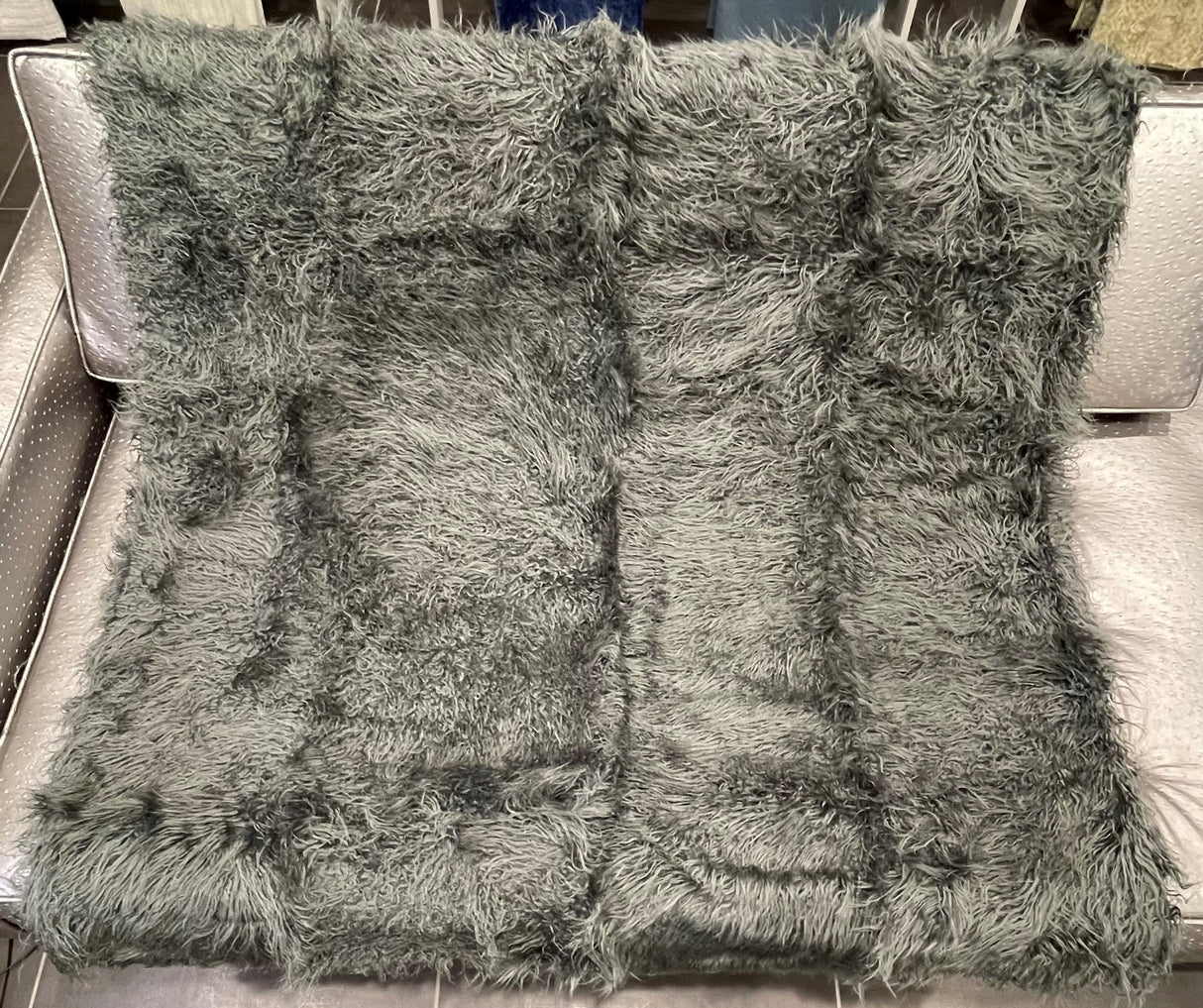 Faux Fur Throw Blanket 60" x 50" Shaggy Long Pile