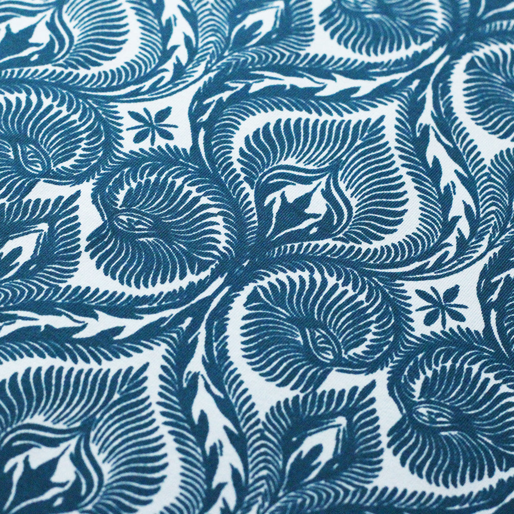 Mosaic Nylon Spandex Fabric - Black Or Blue Moroccan Mosaic Print, 58/60" Width (1 Yard)