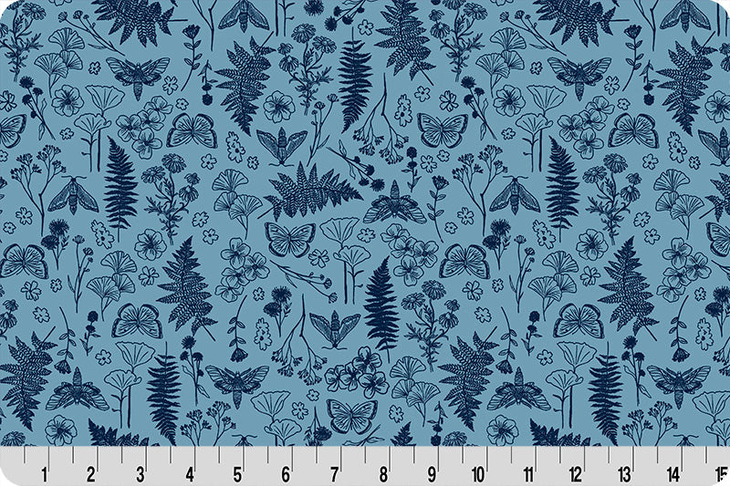 Quilting Cuddle Fabric Blue Whispering Blooms