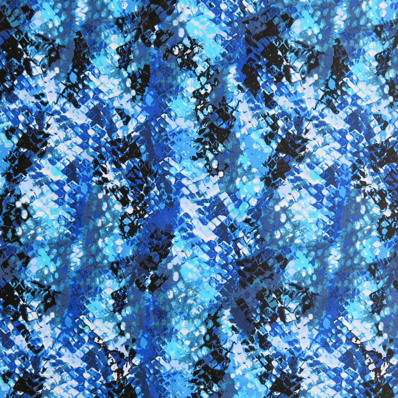 Swim Knit Blue Pebble Abstract Nylon Spandex