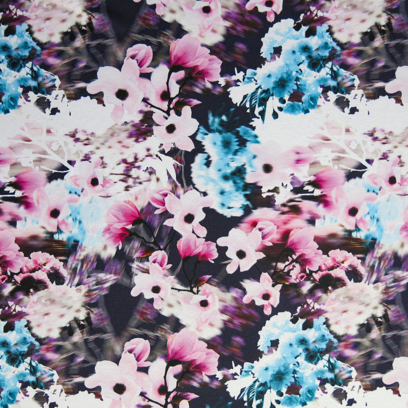 Stretch Woven Blurred Flowers Boardshort Fabric