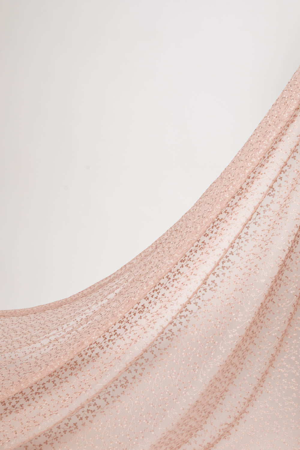 1 Yard Exquisite Mesh Lace Fabric with Metallic Embroidered Floral Pattern 52" Wide