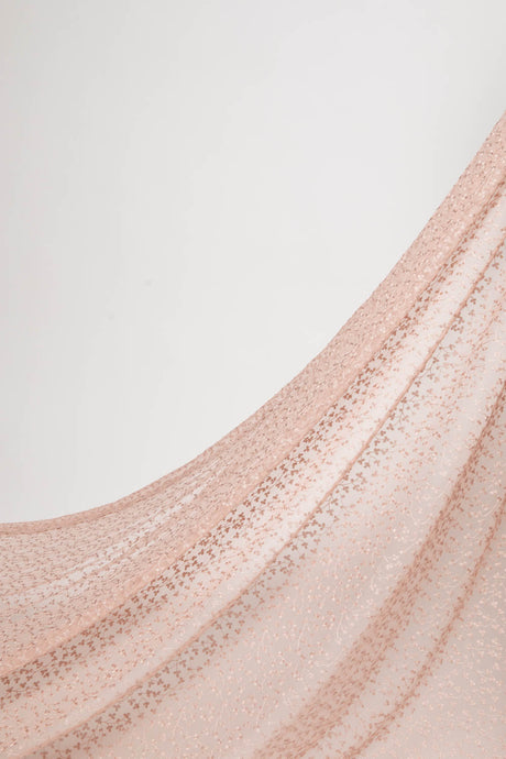 1 Yard Exquisite Mesh Lace Fabric with Metallic Embroidered Floral Pattern 52" Wide