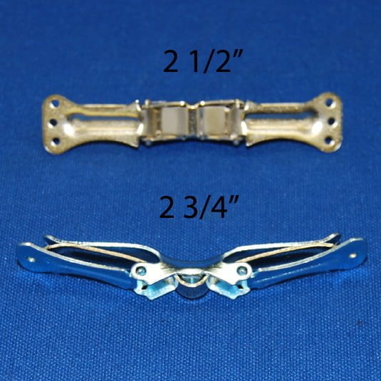 Bow Tie Clips Nickel Fabric - 2 1/2", 2 3/4"
