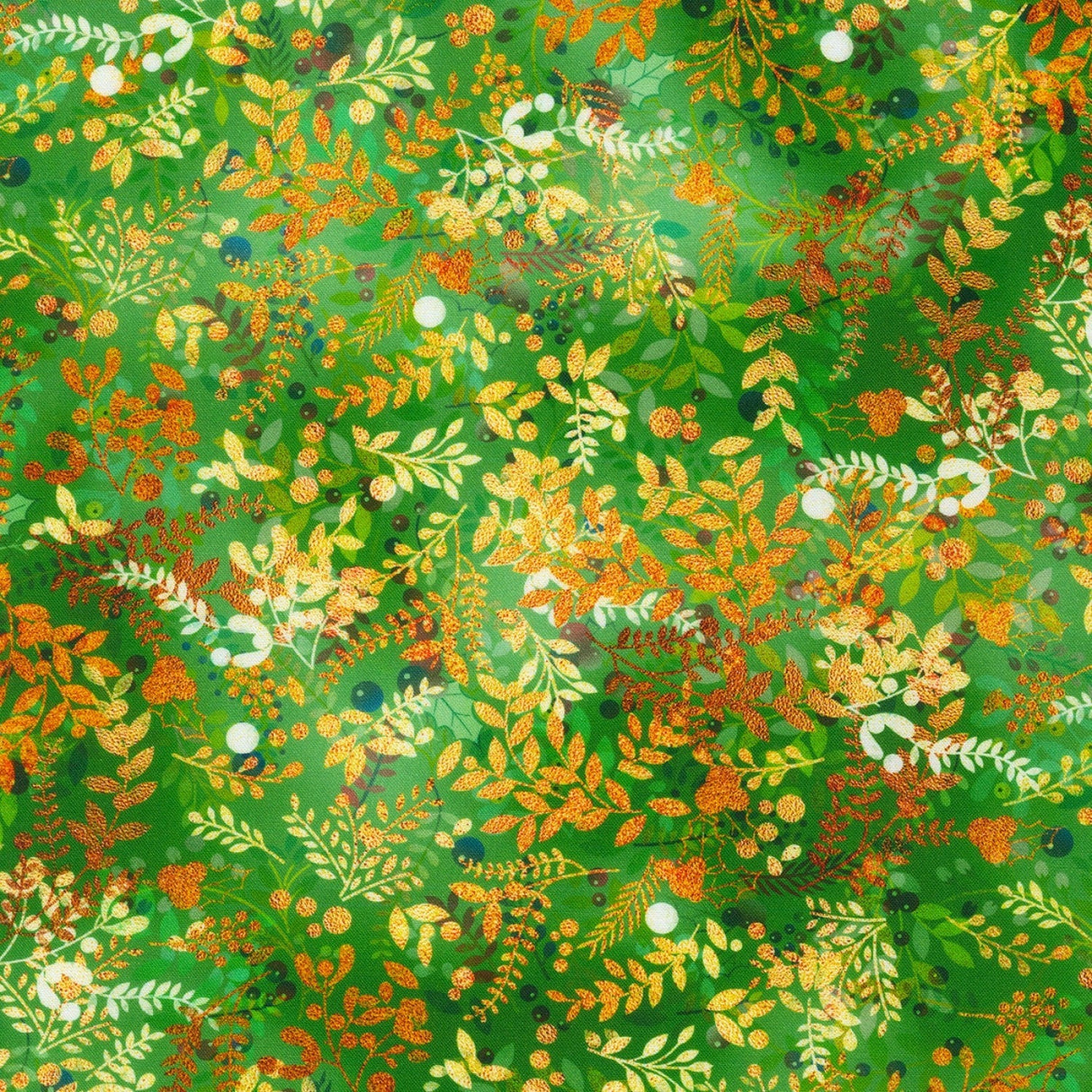 Quilting Cotton Branches Green Festive Beauty by Lara Skinner Robert Kaufman