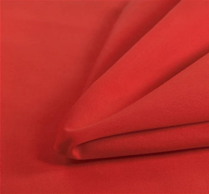 Broadcloth Solid Red Polyester Cotton Fabric - Red Solid, 58/60" Width