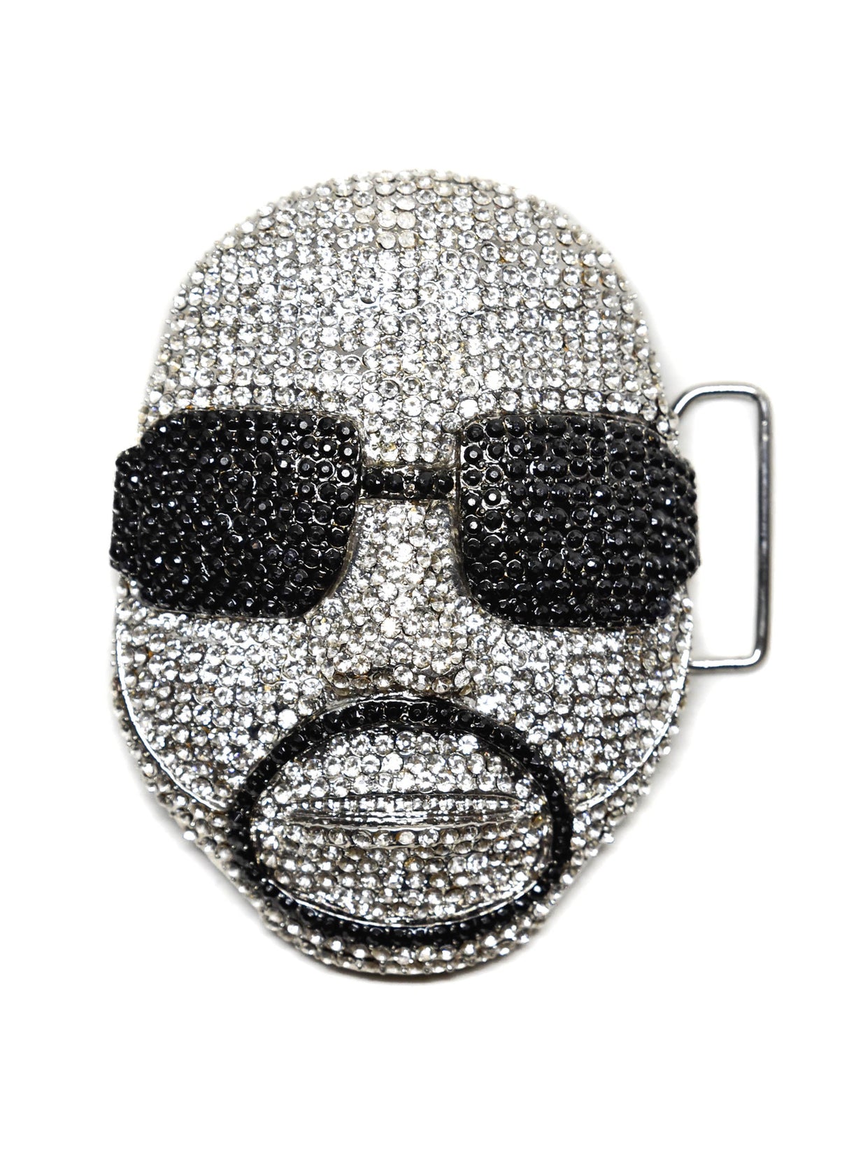 Rhinestone Skull Brooch with Sunglasses
