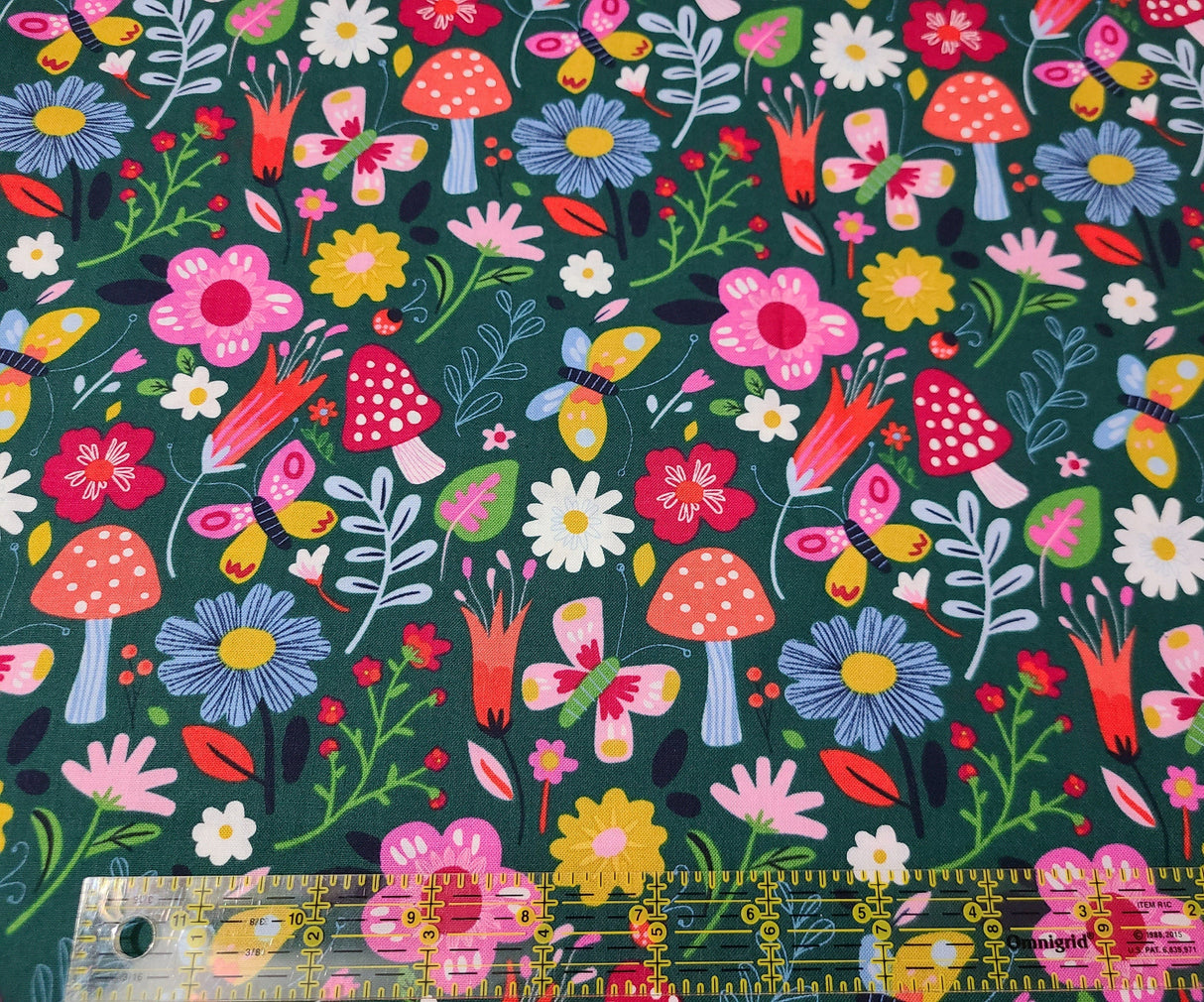 Quilting Cotton Mushroom Floral Brother Sister Design 100% Cotton