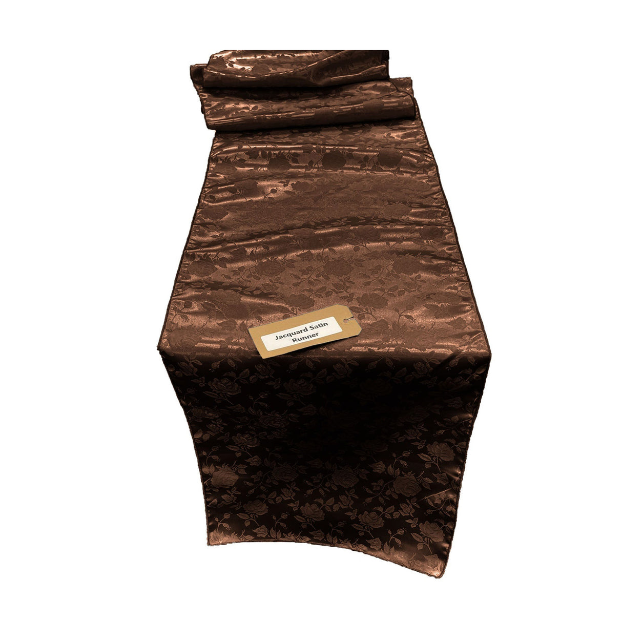 Jacquard Satin Roses Runner Satin Fabric - Rose Jacquard, 14" Wide x 102" Long (1 Runner)