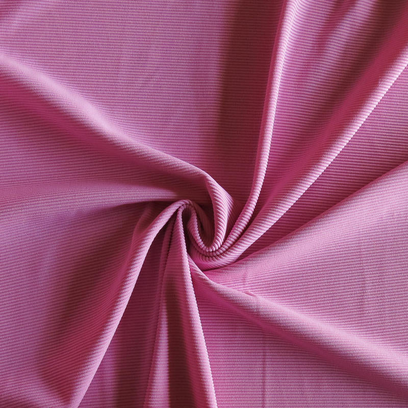 Pink Micro Mini Ribbed Nylon Spandex Swimsuit Fabric