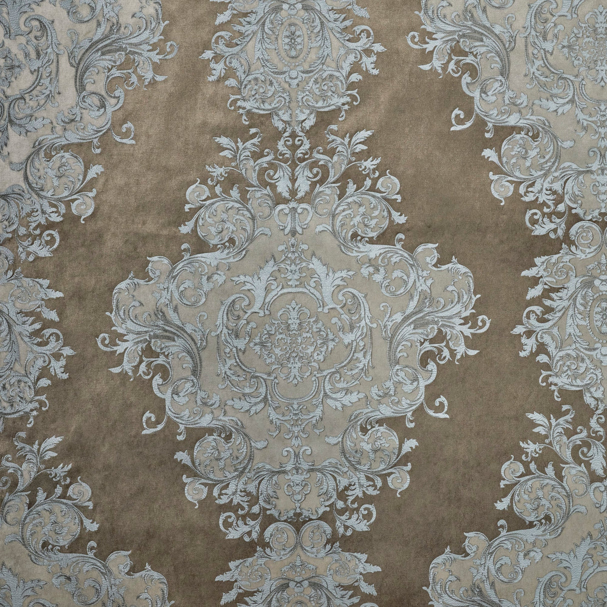 Velvet Upholstery Fabric Buckingham Embossed Printed