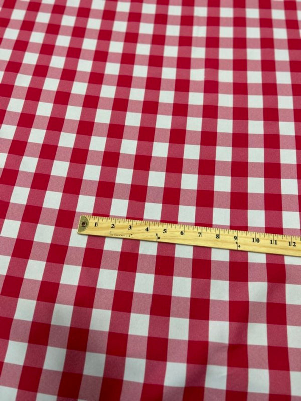1 Yard Buffalo Check Poly Poplin Fabric 60” Wide for Table Runners Curtains & Decor