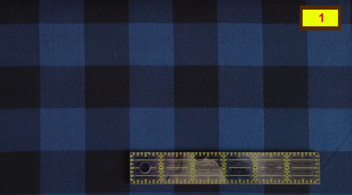 Quilting Cotton Buffalo Plaid Clearance Navy Black Gray Hunter