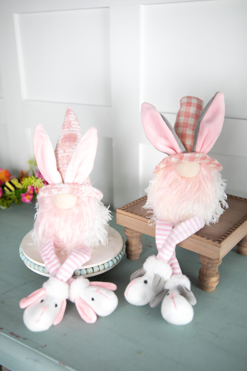 20” B/O Lighted Easter Bunny Gnome Shelf Sitter