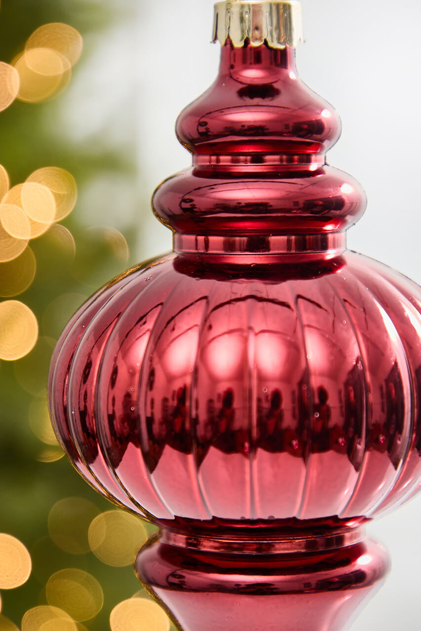 10" Metallic Burgundy Finial