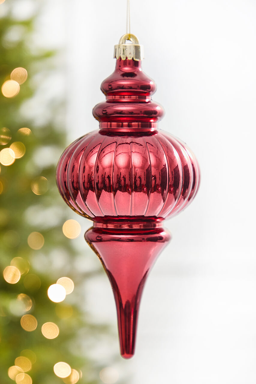 10" Metallic Burgundy Finial