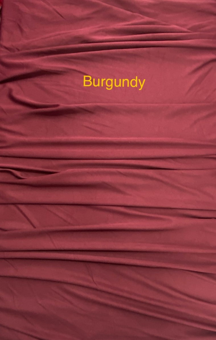 Stretch Lining Polyester Fabric - Burgundy, Matte Soft, 60" Width (1 Yard)