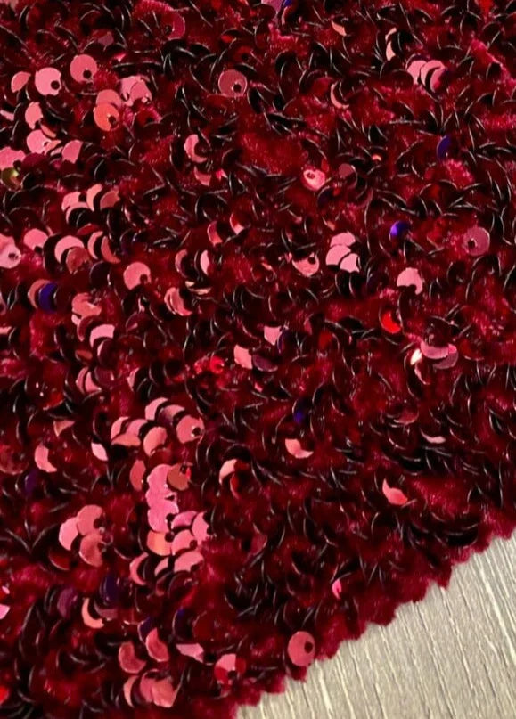 Sequin on Velvet Stretch Fabric