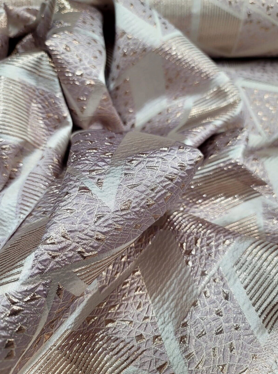 Pink Rose Gold Brocade Fabric
