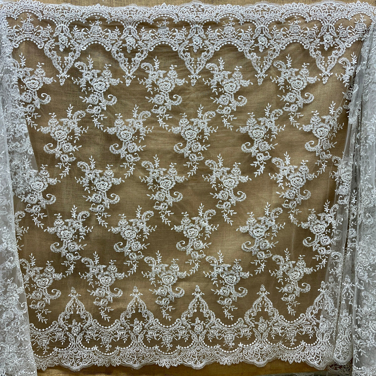 Beaded Corded Bridal Lace