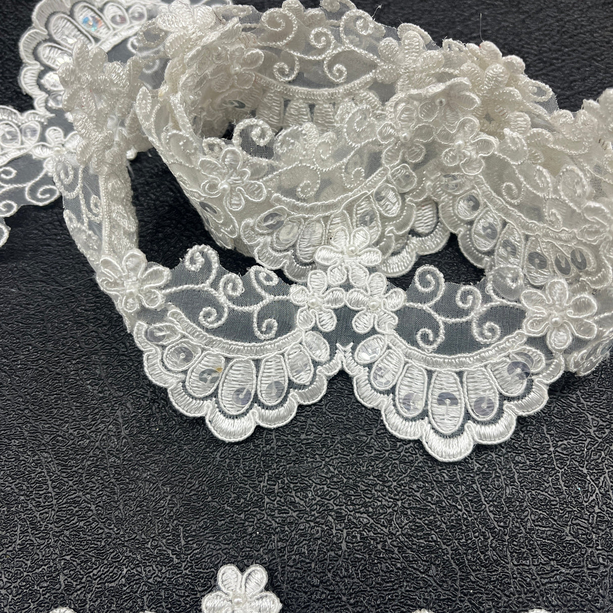 Beaded Corded Lace Trim