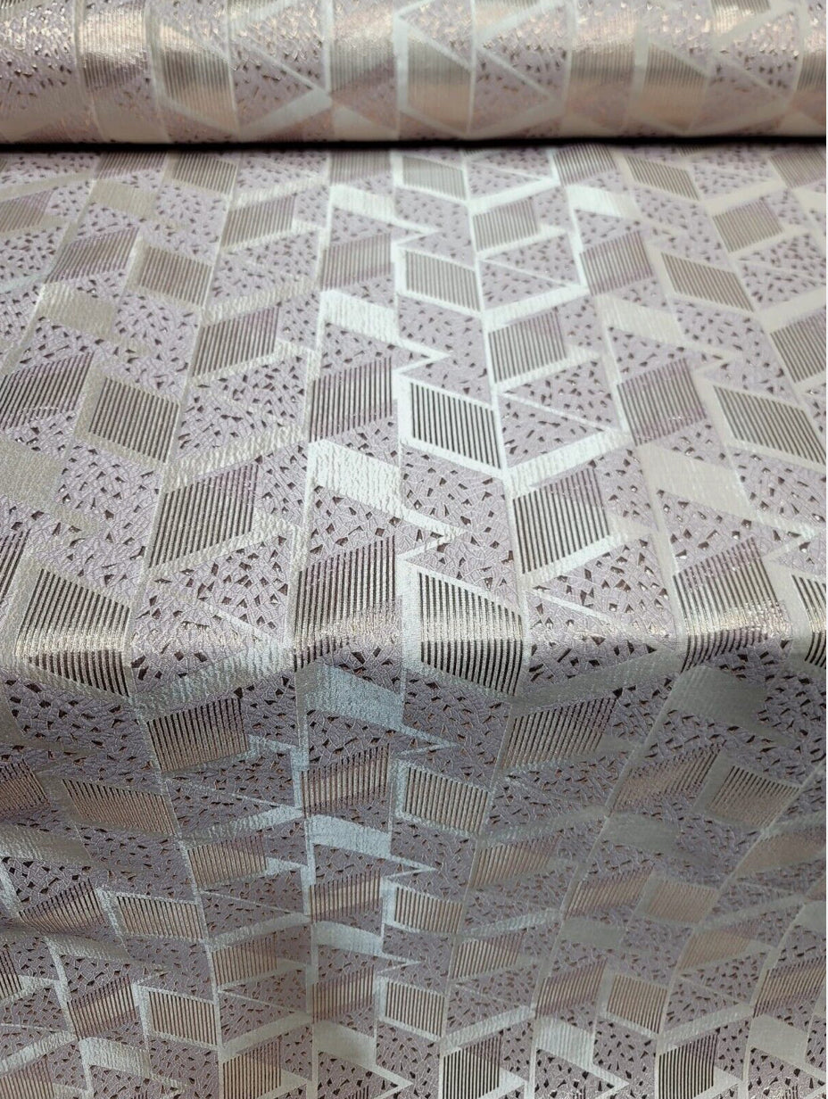 Pink Rose Gold Brocade Fabric
