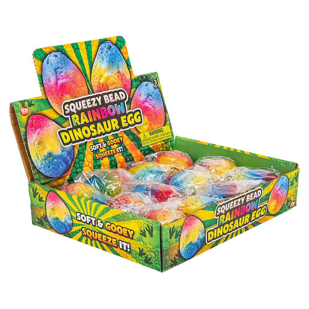 Squeezy Bead Rainbow Dinosaur Egg (1 DZ)
