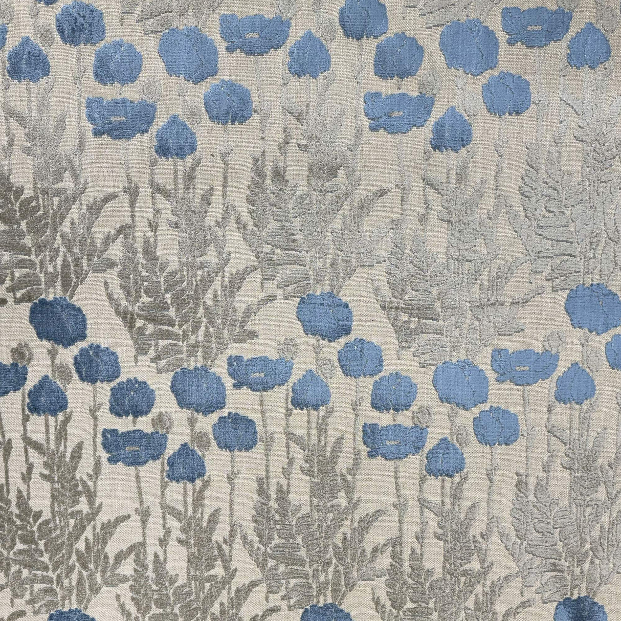 Camelia Floral Cut Velvet Fabric - Damask Floral Design, 56" Width (1 Yard)