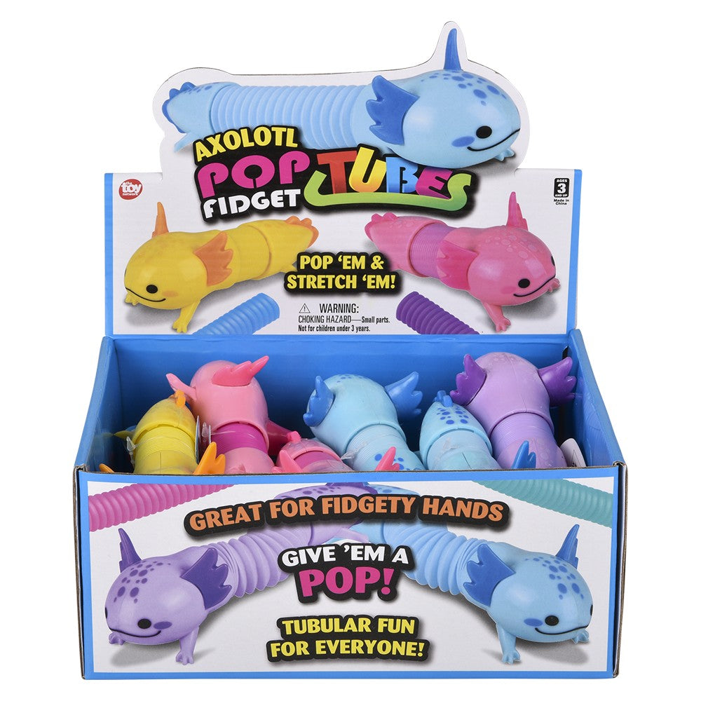 Axolotl Fidget Pop Tube 7.5" (12 PC Display)