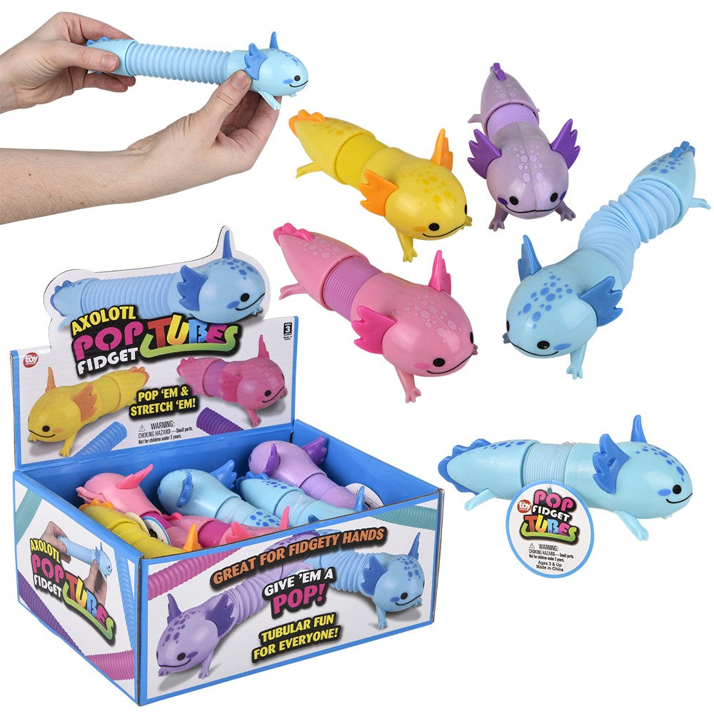 Axolotl Fidget Pop Tube 7.5" (12 PC Display)