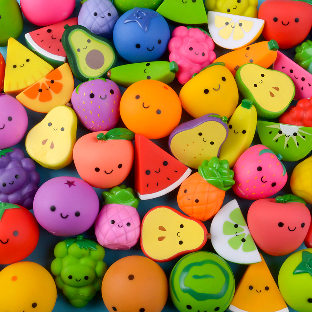 Mini Rubber Fruit Collectible (50 Pc Poly Bag)
