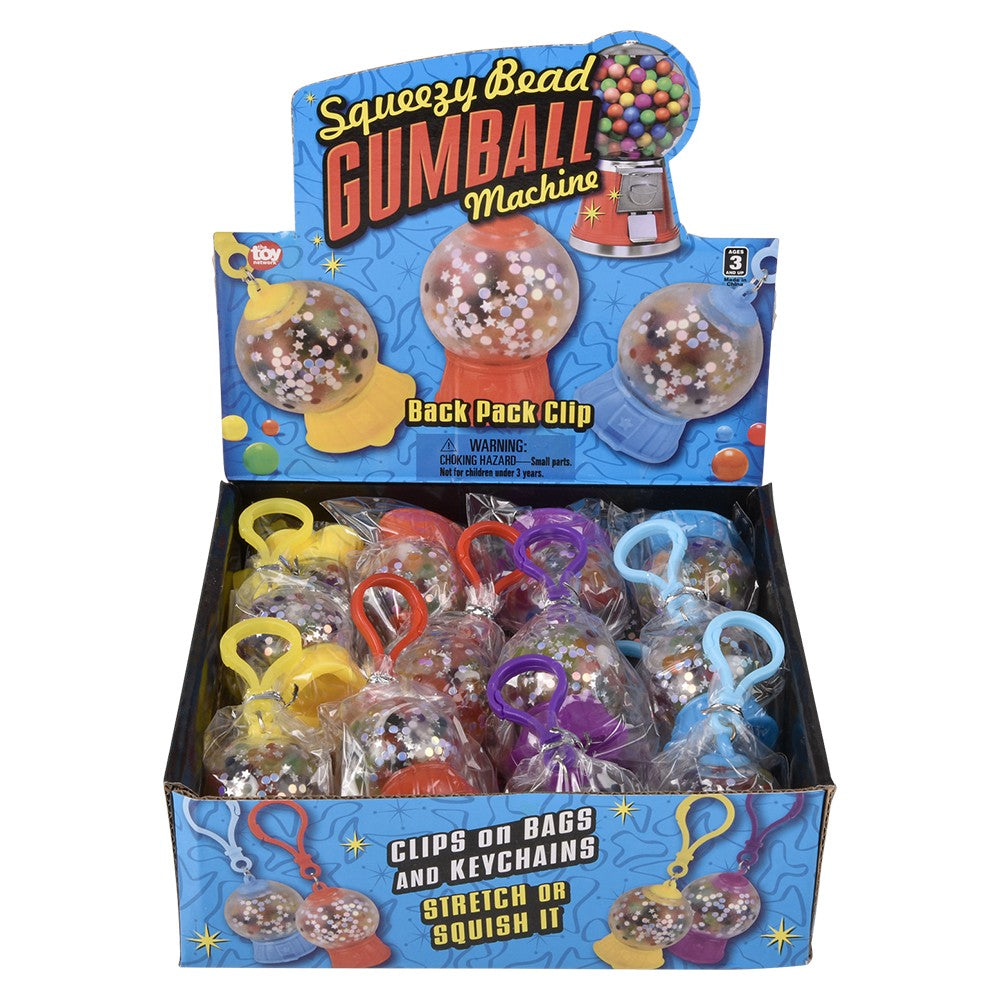 Squeezy Bead Gumball Machine Clip-On (24 Pc Display)