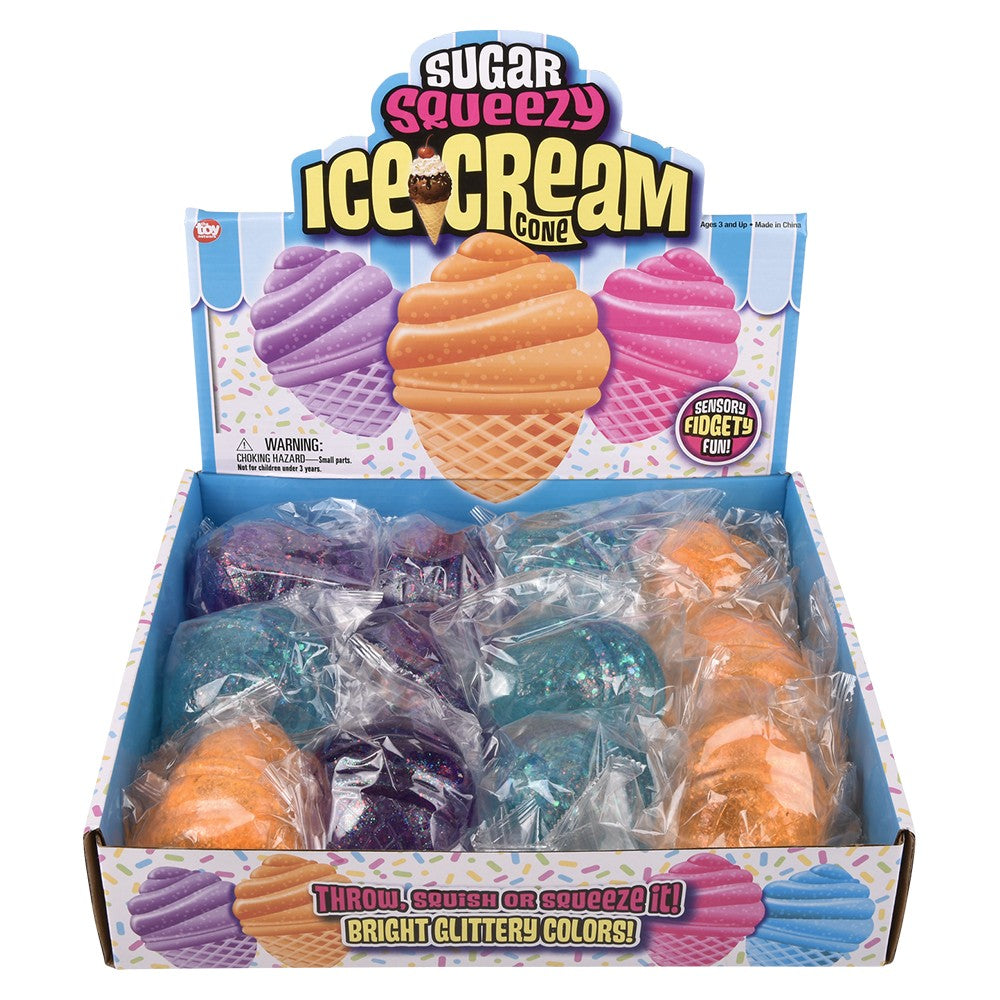 Squeezy Sugar Ice Cream Cone (12 Pc Display)