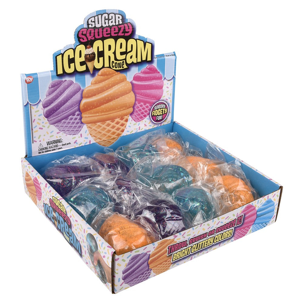 Squeezy Sugar Ice Cream Cone (12 Pc Display)