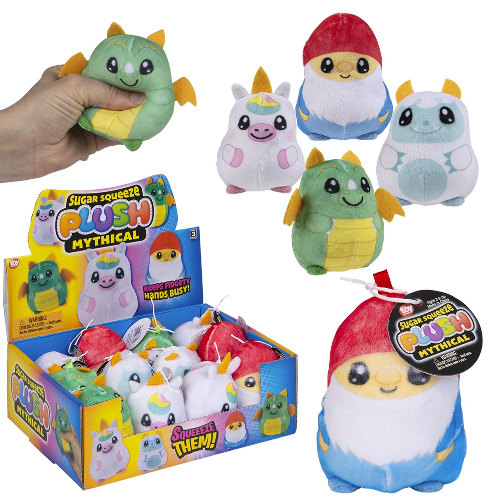 Mythical Plush Squeeze Toy Assortment (12 PC Display)