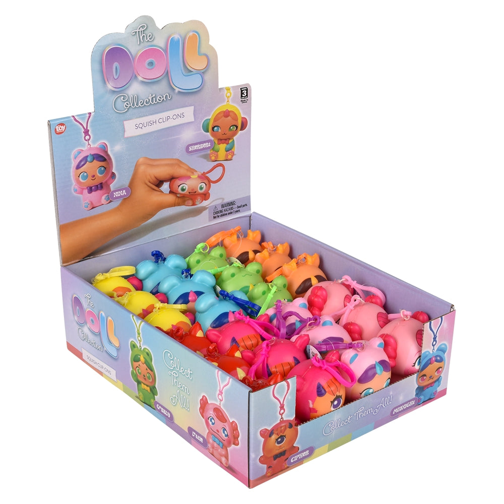 Squish Doll Clip-Ons (24/Disp)