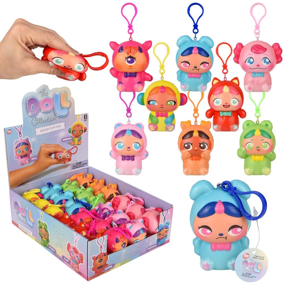 Squish Doll Clip-Ons (24/Disp)