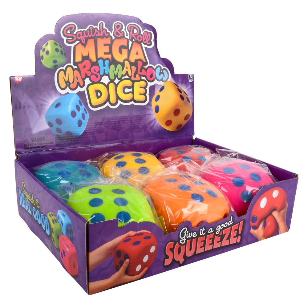 Squish And Roll Mega Marshmallow Dice (6 Pc)