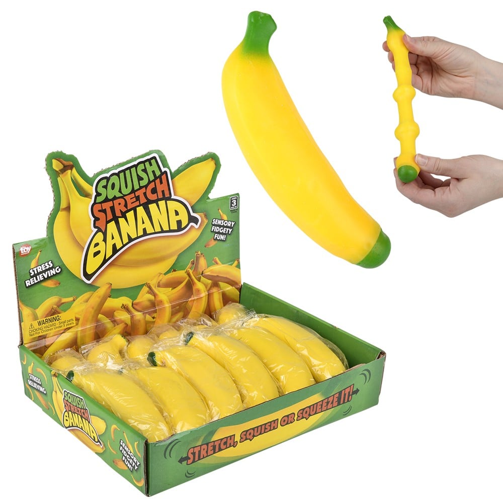Stretch And Squeeze Banana 5.5" (12 PC Display)