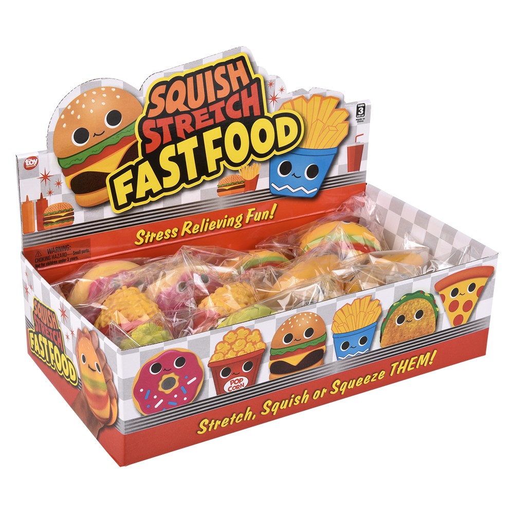 Squish And Stretch Fast Food (12 PC Display)