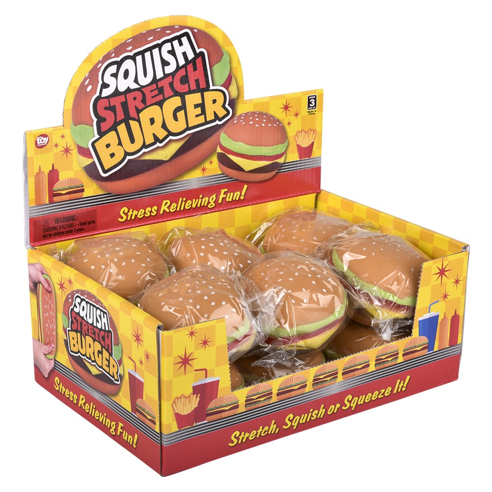 Squish and Stretch Hamburger (12 PC Display)