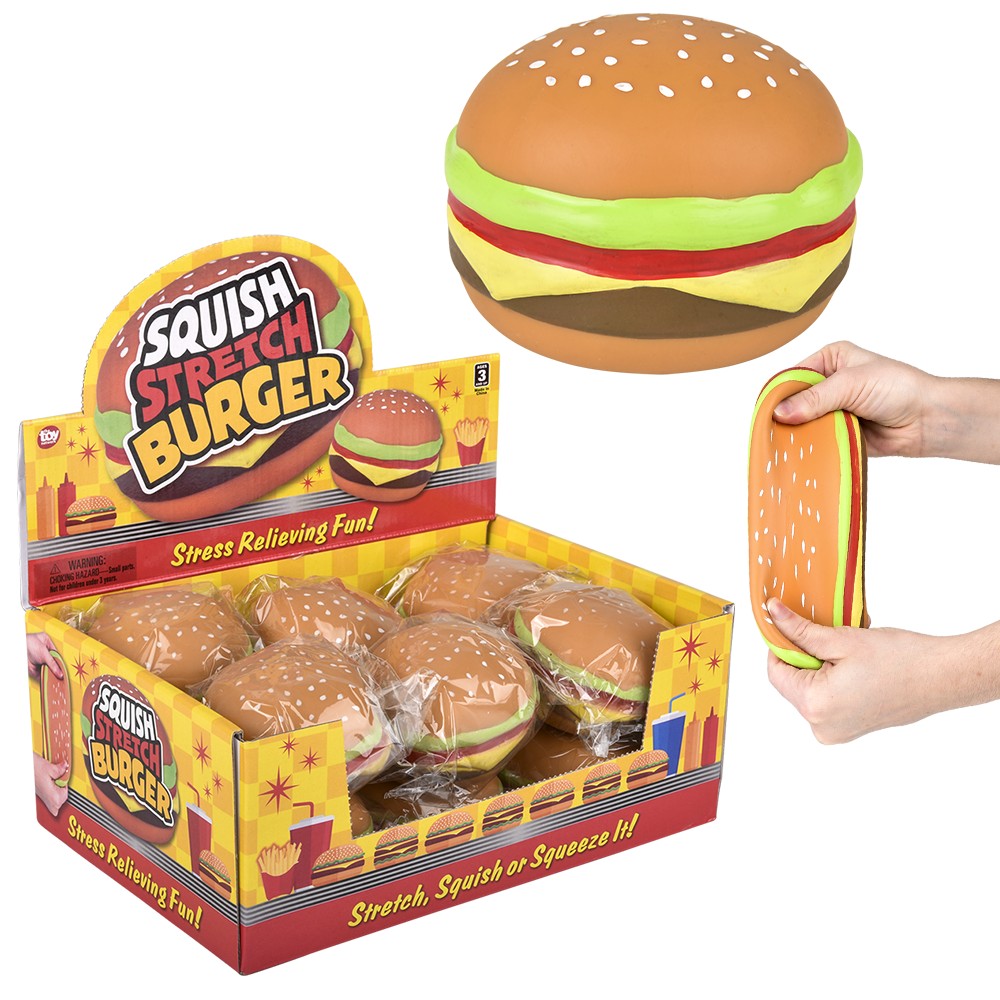 Squish and Stretch Hamburger (12 PC Display)