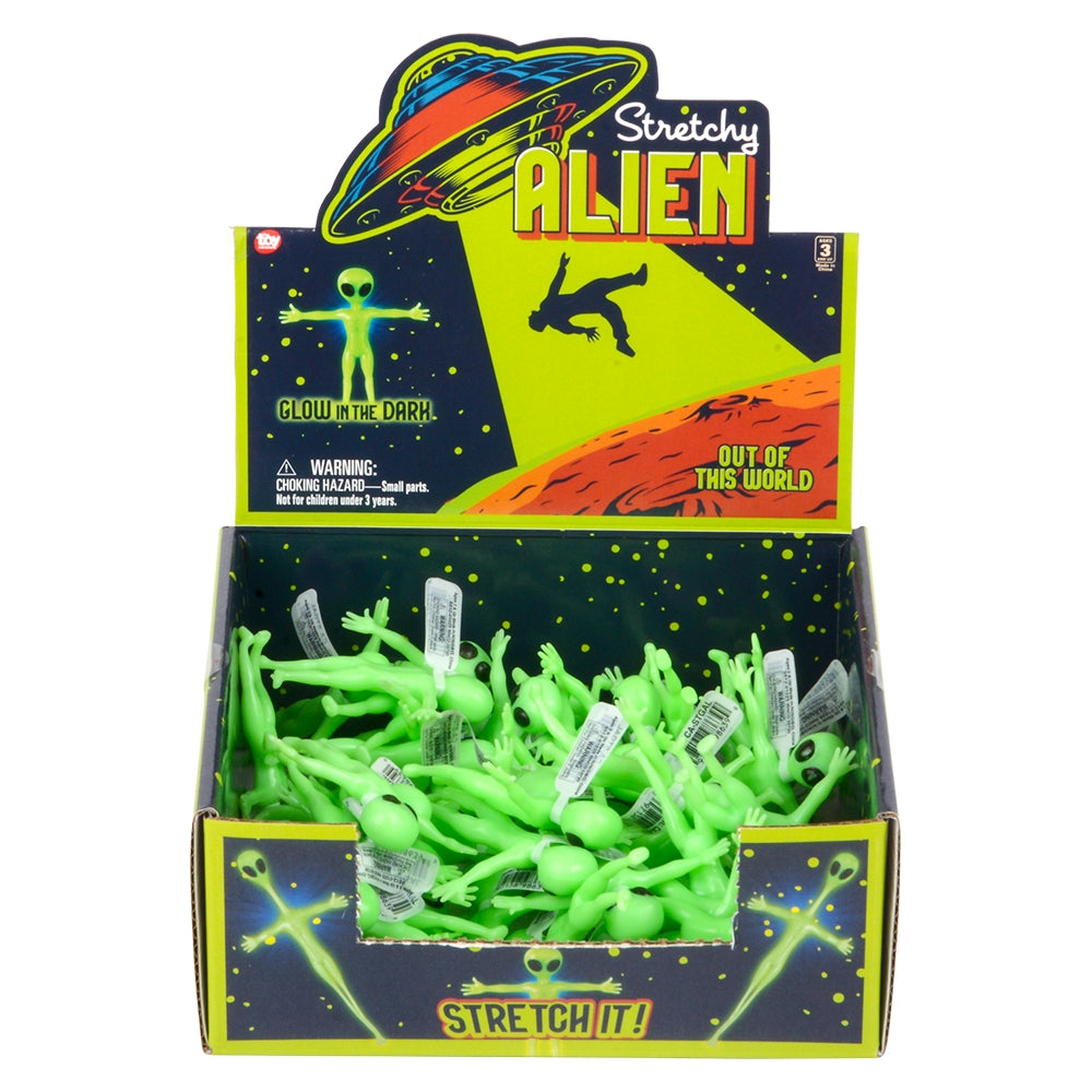 Glow In Dark Stretchy Alien (48 Count Display)