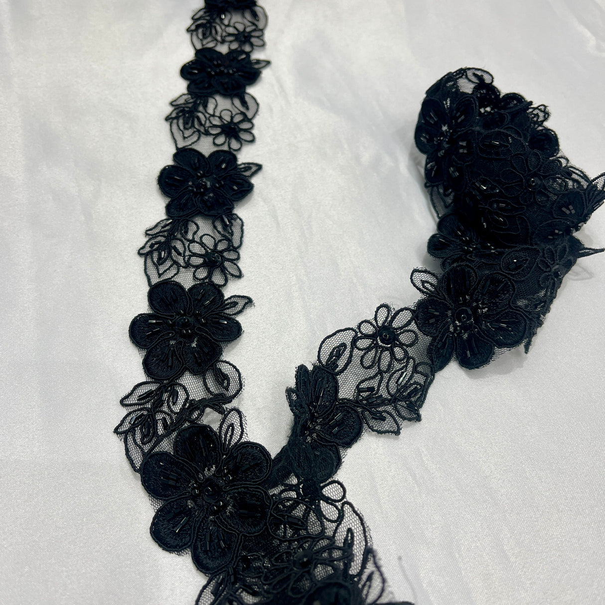 Beaded Corded Lace Trim