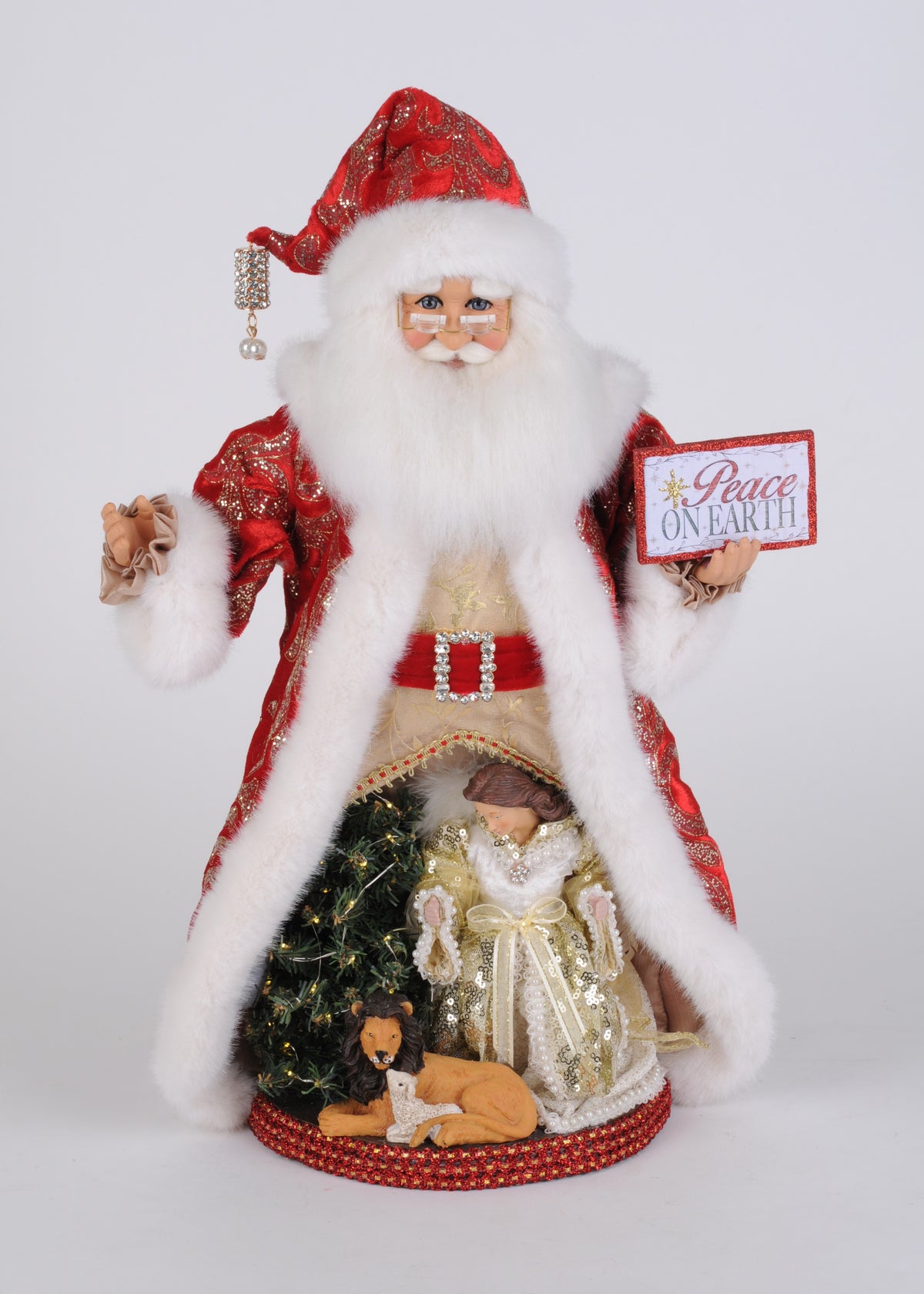 Lighted Peace on Earth Santa