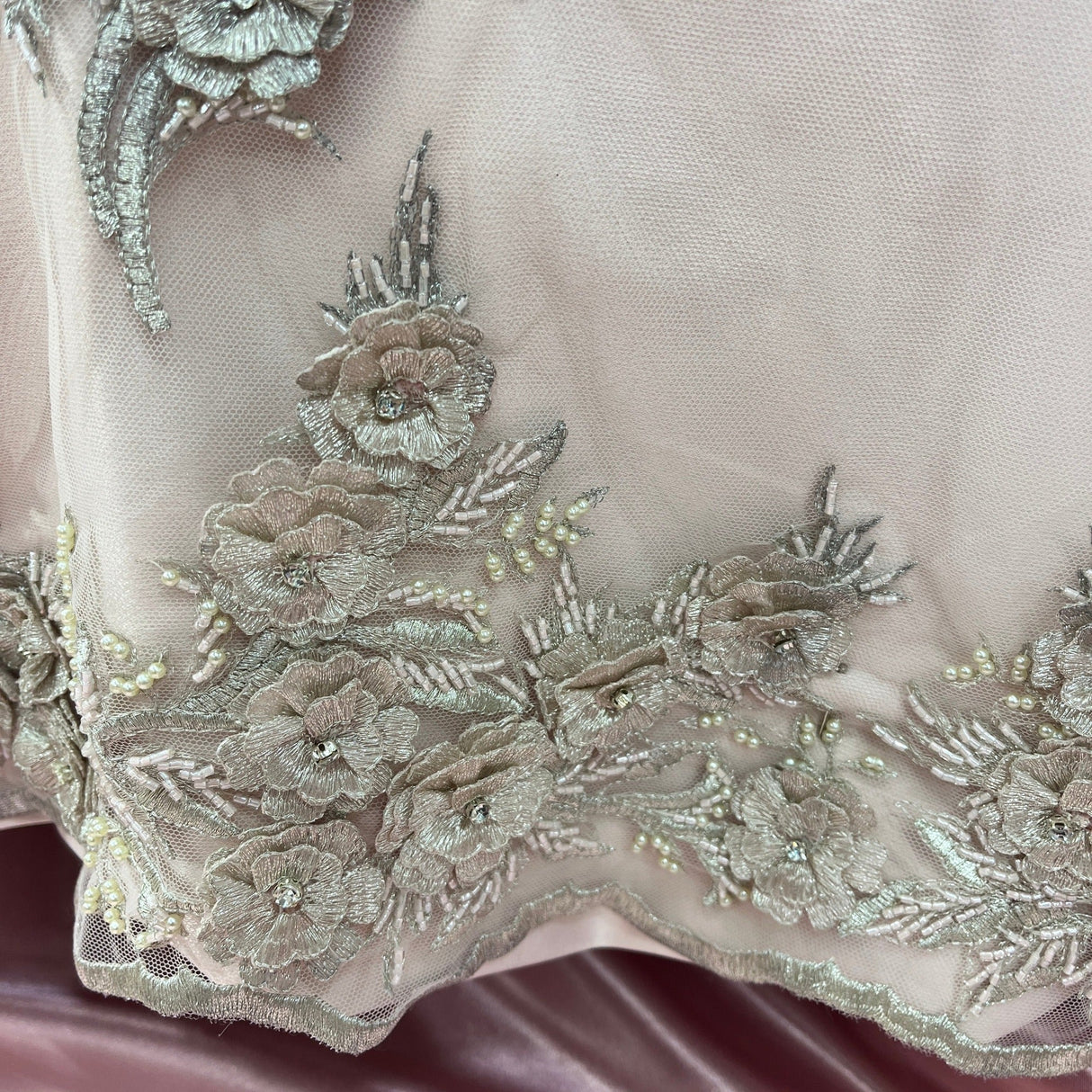 Beaded 3D Floral Lace