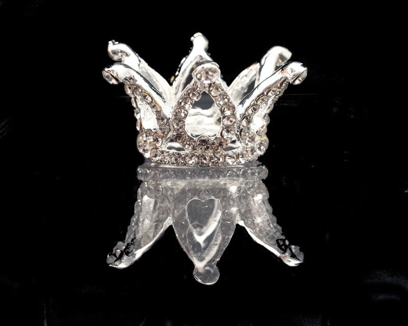 1" Silver Royal Mini Full Size Crown with Comb – Pack of 12