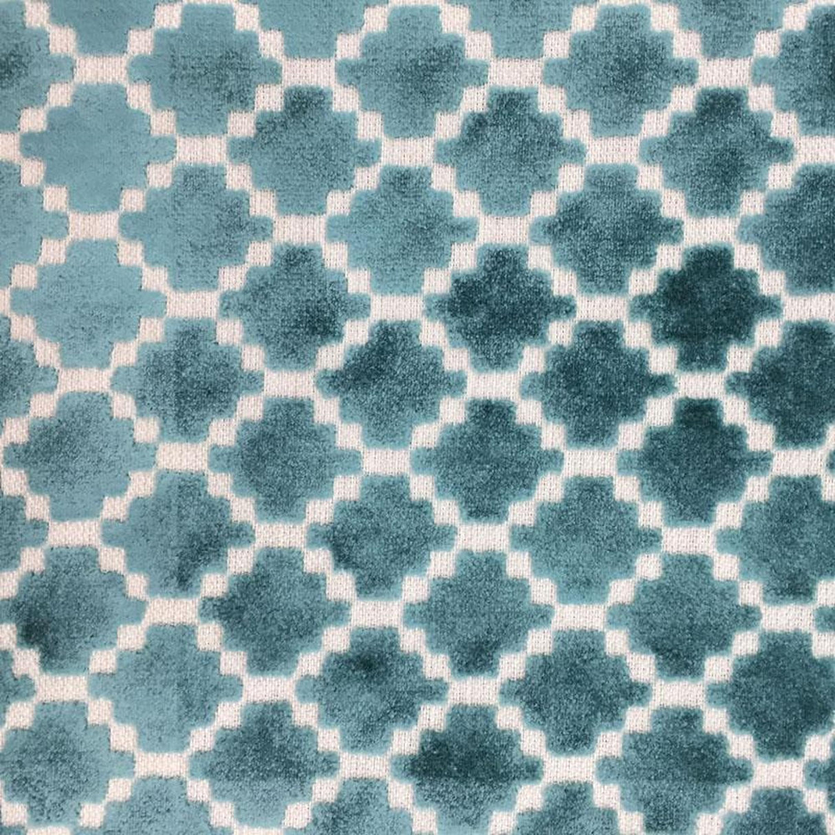 Central Geometric Chenille Cut Velvet Fabric - Geometric Diamond Pattern, 55" Width (1 Yard)